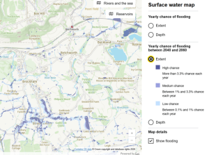 Surface water map